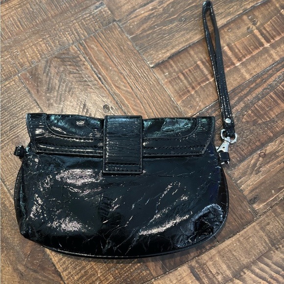 Nine West Black Clutch/Wristlet Polka dot inside . - Picture 6 of 10